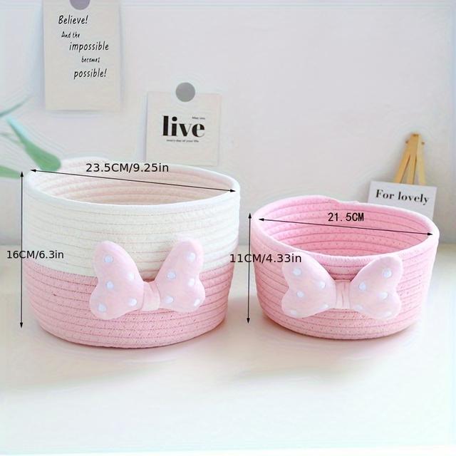 TEMU Ins-style Cute Home Storage Box, With Inner Pockets For Organizing Small Items On The Entrance Table Or As A Handmade Woven Basket