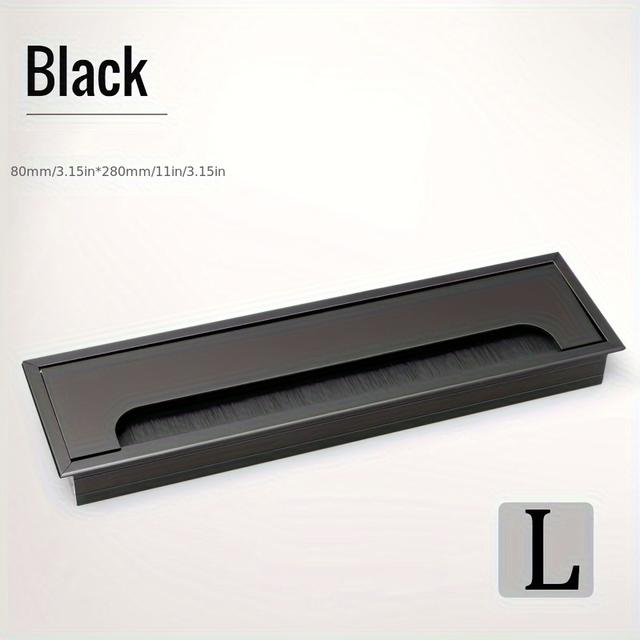 TEMU อุปกรณ์จัดระเบียบสายเคเบิลอลูมิเนียมอัลลอยด์ - ฝาครอบรูจอมเม็ตสี่เหลี่ยมสำหรับโต๊ะทำงานและโต๊ะคอมพิวเตอร์