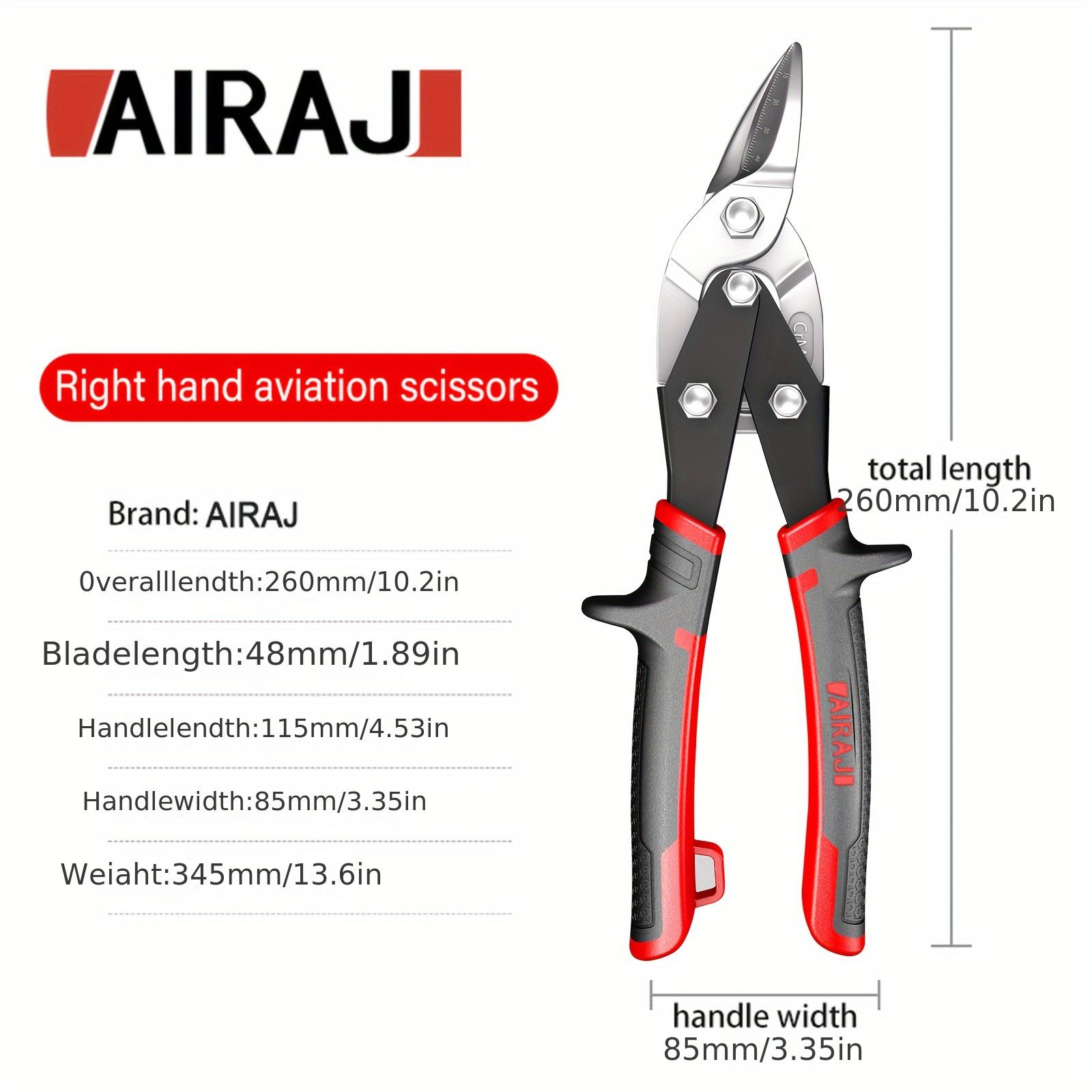TEMU AIRAJ Ciseaux de Coupe Lourds 10" Outils à Main Ciseaux d'Aviation pour Tôle Métallique Ciseaux Multidirectionnels pour Étain Ciseaux Industriels