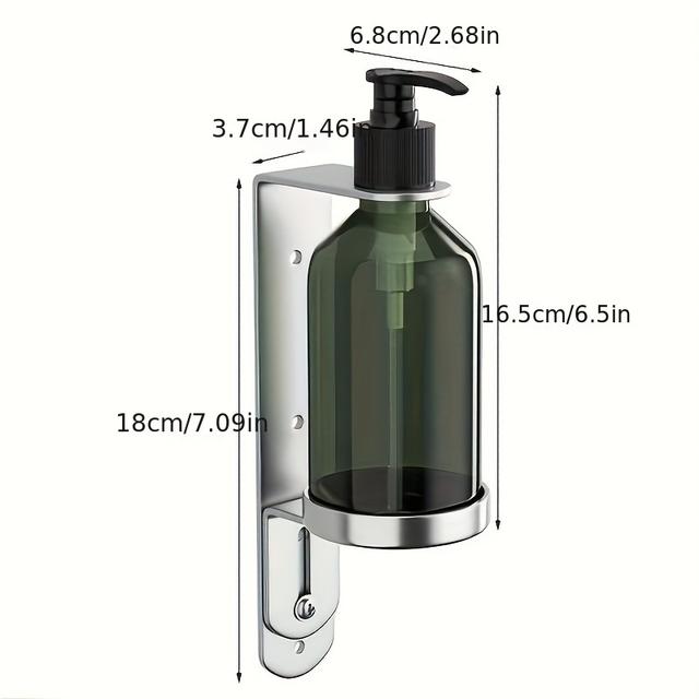 TEMU Stainless Steel Punch-free Soap Dispenser Hotel Wall-mounted Soap Dispenser Shower Gel Press Hand Soap Bottle
