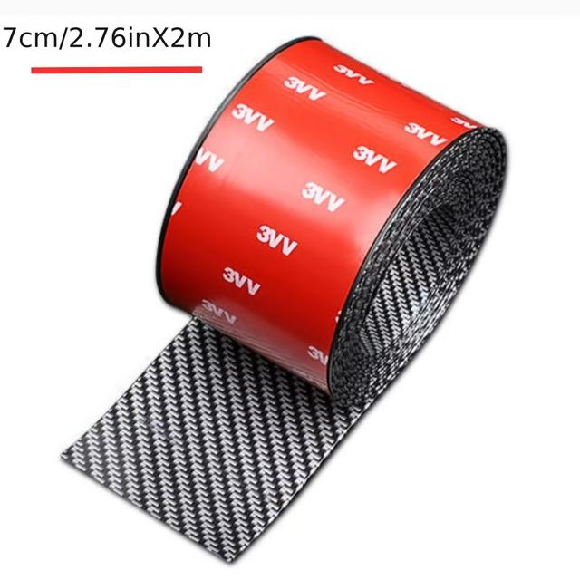 TEMU Side Skirt Carbon Fiber Strip For Car Door Against Scratches And , Decorative Stickers To Prevent Dirt, And Modified Bumper Anti-collision Strips For The Rear Trunk