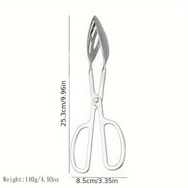 TEMU 1 Golden Stainless Steel Food Tongs, Scissor-style Tongs For Hotel Buffets, Cake Tongs, Bread Tongs, Dessert Tongs, Salad Tongs