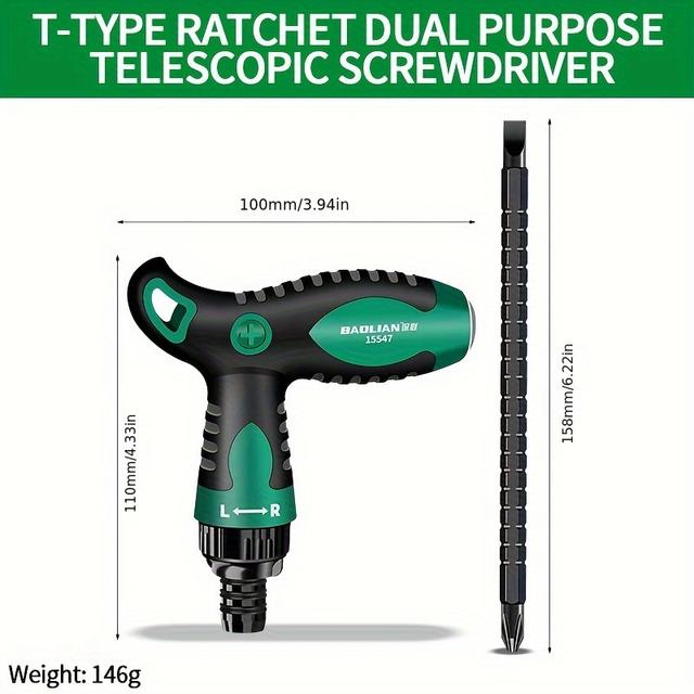 TEMU مفك براغي برسومات متعددة مع مقبض على شكل حرف T - ثنائي الغرض، رأس مغناطيسي قوي لسهولة الإمساك، مثالي لإصلاحات المنزل ومشاريع DIY