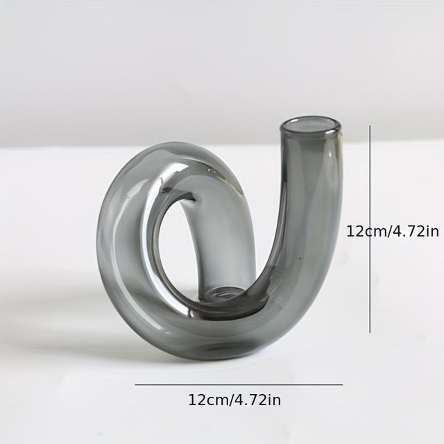 TEMU 1pc Vase en Verre Art Déco, Pot de Fleurs de Style Français Géométrique, Centre de Table d'Arrangement Floral pour Fleurs Séchées, Décoration de Mariage pour Maison et Boutique, 4.7 pouces