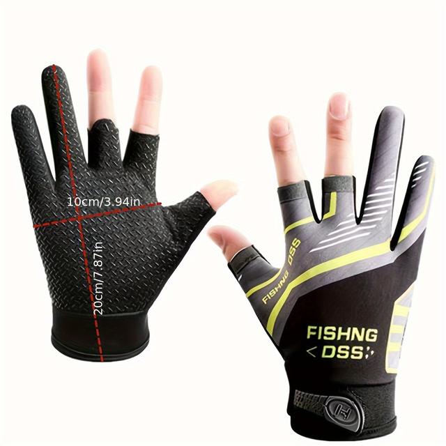 TEMU A Pair Of Outdoor Cycling Fishing Breathable Three-finger Sports Gloves