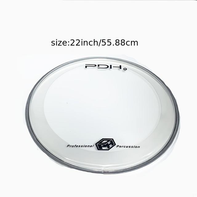 TEMU Professional Single-layer Clear Drum Head With Sound Dampening Hoop - Transparent Pet, 10" To 22" Sizes For Drumming Experience, Drum Accessories