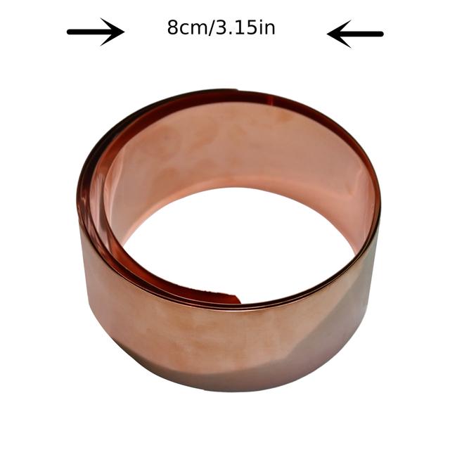 TEMU Pure Copper 0.4mm X 50mm X 1m Copper Metal Sheet Roll, Used For Diy, Emi Shielding, Slug And Snail Protection, And