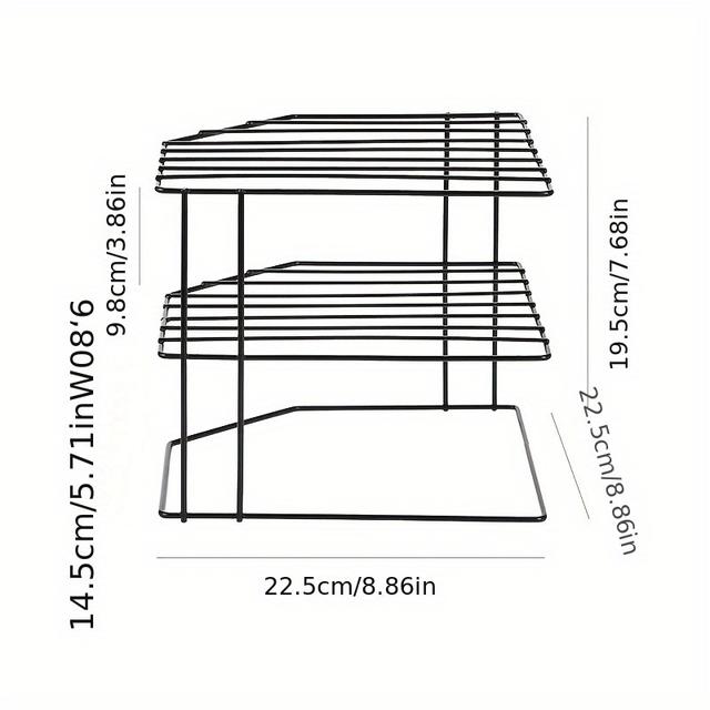 TEMU Narożny regał do przechowywania w kształcie łopaty do użytku domowego, wielofunkcyjny organizer, solidna żelazna półka biurkowa do grubego i stabilnego przechowywania