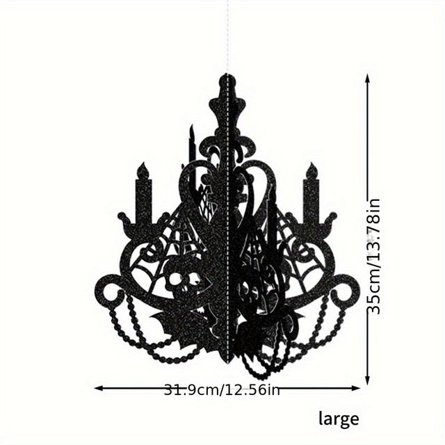 TEMU زينة الهالوين المعلقة - تشبه القوطية، خفيفة الوزن وسهلة التعليق لتزيين المنزل المسكون أو الحفلات الداخلية/الخارجية - لا تحتاج إلى كهرباء، تصميم متقن للثريا الورقية لحفلات الهالوين