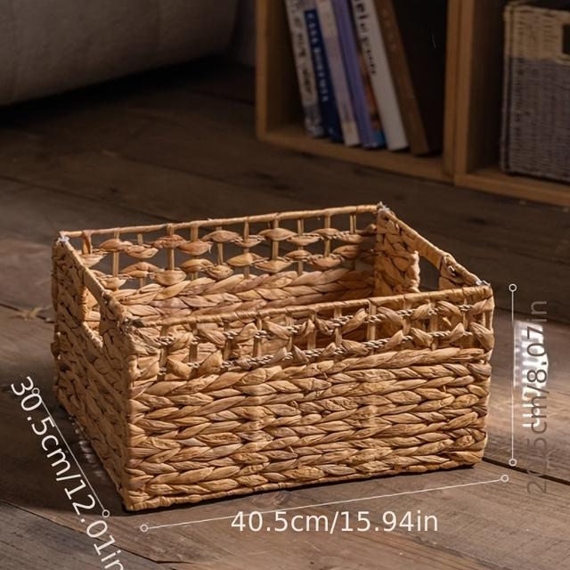 TEMU Rope Water Grass Woven Storage Basket, Multi-functional Desktop Organizer, Household Storage Basket, Flower Basket, Shelf Baskets