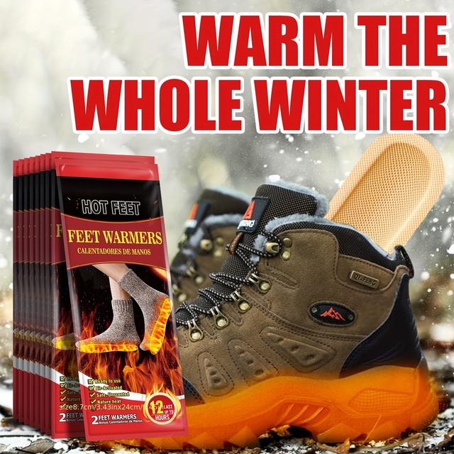 TEMU Повноцінні устілки для ніг Теплі Набір 10 пар/20 шт./20 пар/40 шт. - Чоловічі та жіночі вуличні нагрівачі для пальців - Великий розмір, нагрівання до 12 годин