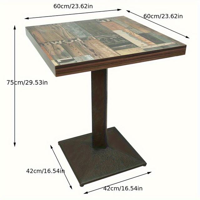 TEMU Square Dining Table - Easy-clean 60x60cm Wood Top & | Compact 75cm Height Dining Desk For Small Spaces For 2-4 People | Commercial-grade Bistro Table (scandinavian )