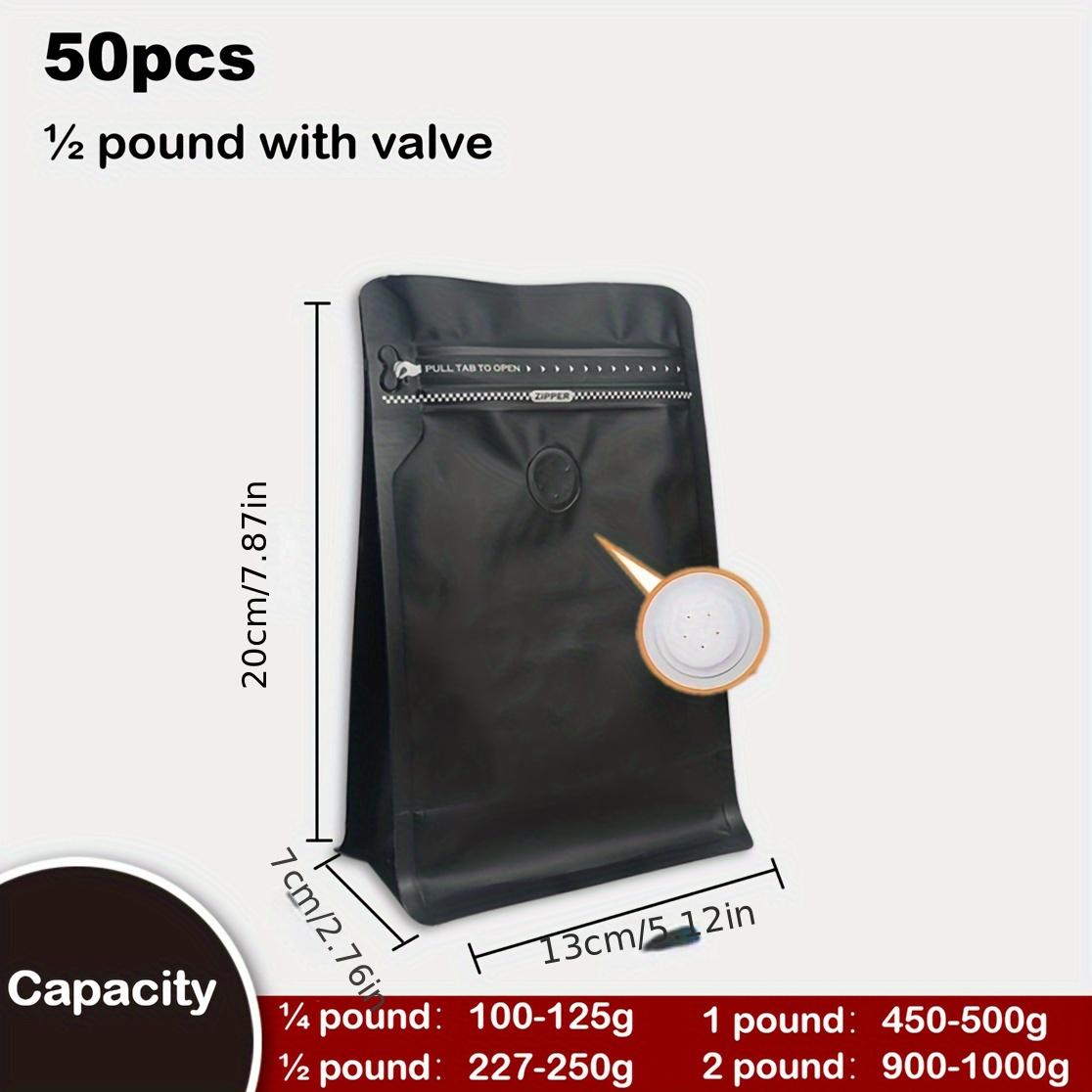 TEMU Coffee Bag With Air Valve, Self-sealing Pouch With Valve For Coffee Beans, Ground Coffee, Dried Fruits, , And Coffee Powder