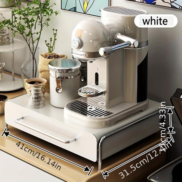 TEMU Elegante Soporte de Cápsulas de Café de Metal con Cajón - Organizador de Encimera para Cápsulas, Bolsitas de Té y Accesorios - para Decoración de Cocina y Comedor