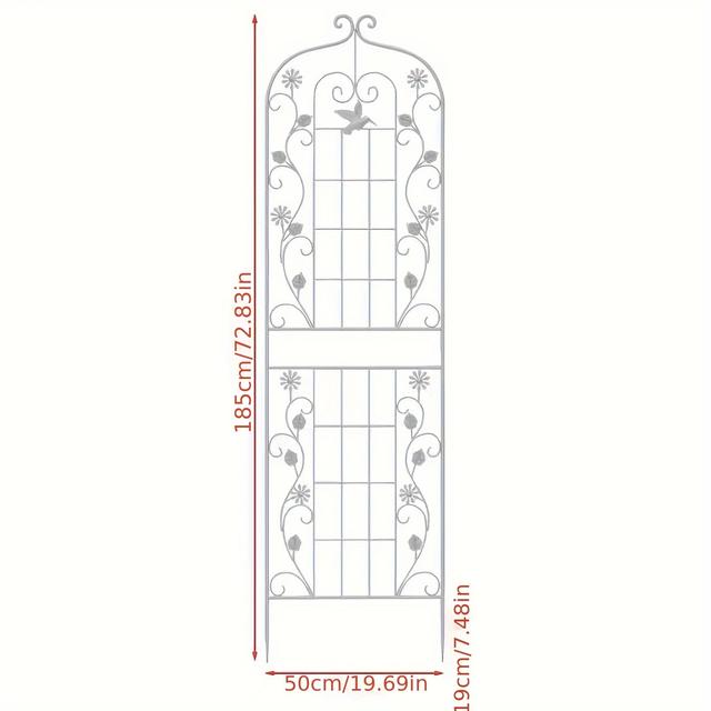 TEMU 헤비듀티 철/위커 스타일 등반용 정원 아치 - 아치형 상단 & 튼튼한 다리 - , 장미, 아이비, 덩굴식물용 야외/식물 시스템 - 프라이버시 스크린, 발코니, 울타리용 튼튼한 프레임 및 격자 패널 - 쉬운 조립 & 저유지보수 디자인 (목재 부품 없음) - 등반식물 및 장미를 위한 우아한 화이트 픽켓 펜스 효과