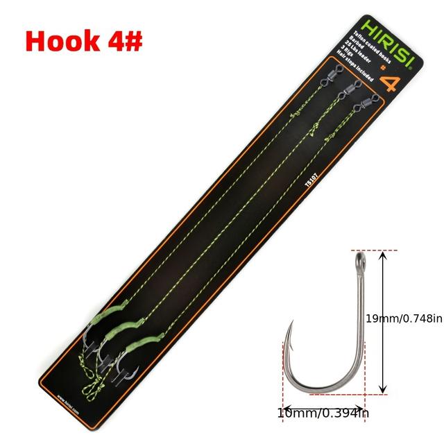 TEMU Hirisi 3pcs Carp Fishing Rigs Rig With Hook Free Boilie Stoppers Carp Terminal Tackle Set