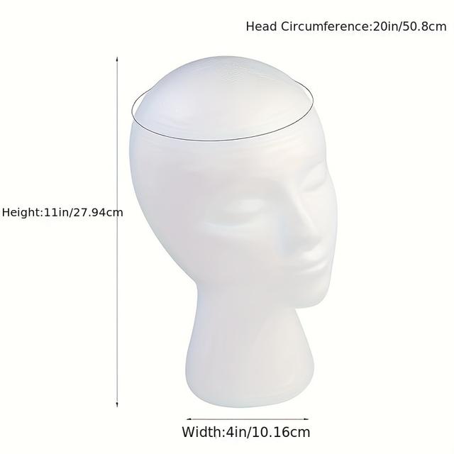 TEMU 11-inch Foam Wig Head Female Foam Mannequin Display Stand For Cosmetics, Glasses, Hats, And Hair Models