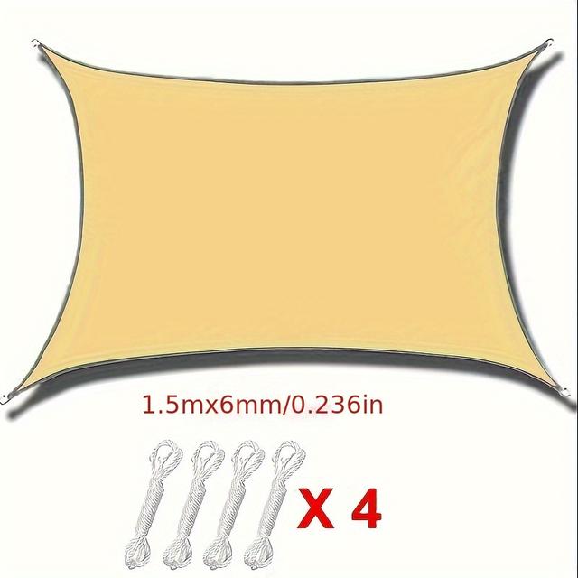 TEMU Vela de Protección Solar para Exteriores, Cobertura , Carpa de Playa, Patio, Jardín, Cuadrada 157x118 Pies (400x300cm), , Caqui, Morado, ,