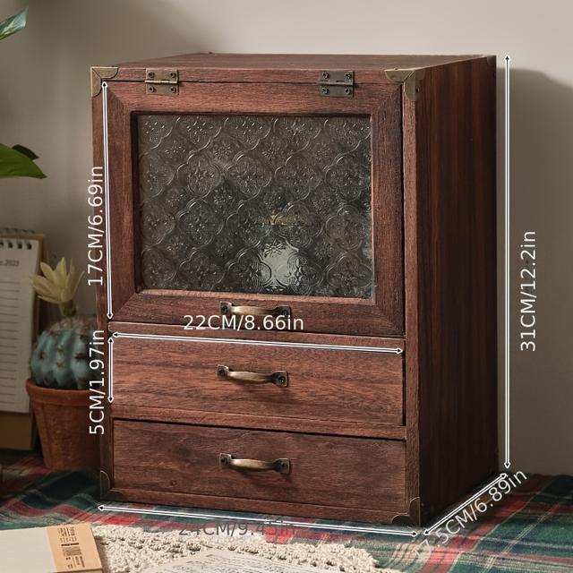 TEMU Meerbett-Schubladenregal, Vintage Massivholz, mehrstöckige Schubladen, Holzschränke Kombination, Sortiersystem für Schlafzimmer und Arbeitszimmer, Aufbewahrungsschublade-Einheiten