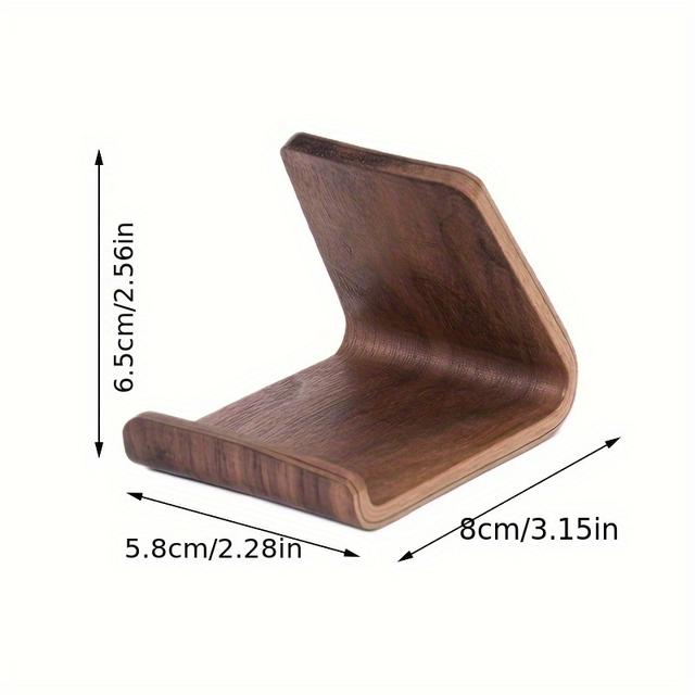 TEMU 【1個】ヴィンテージ ウォールナット 木製 タンド、無垢材 スマホホルダー、ミニマリスト スマホ&タブレット スタンド、ティブ デスクトップ