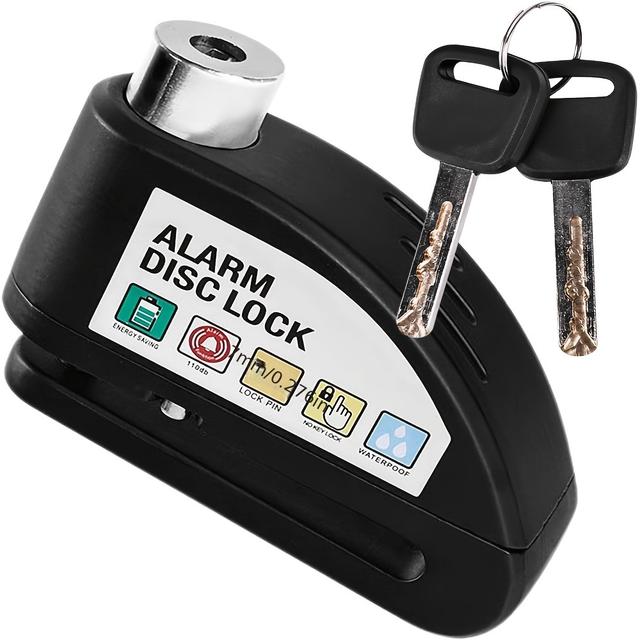 TEMU Candado de de disco para bicicleta y motocicleta para protección impermeable y antirrobo, sin batería