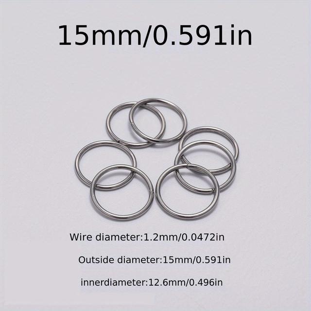 TEMU 100-200pcs/lot 12mm Stainless Steel Open Jump Rings Set Findings Open Single Loops Jump Rings & Split Ring For Jewelry Making