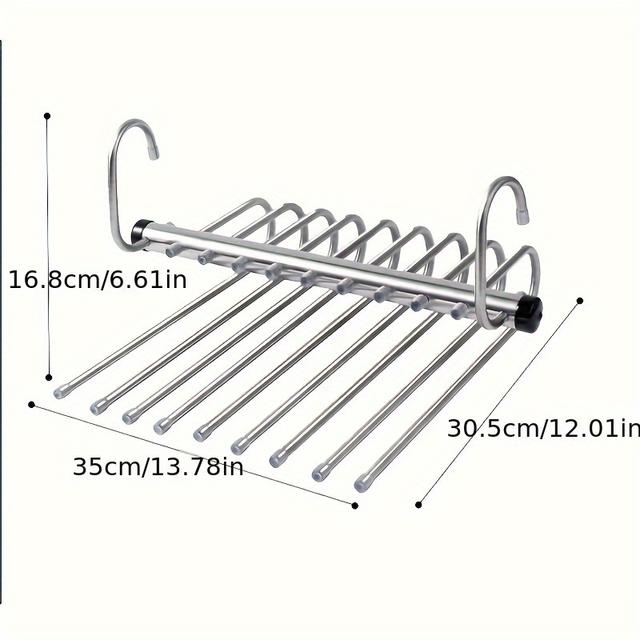 TEMU Foldable Multi-functional Pants Hanger, A Multi-layered Home Clip, A Storage Tool For The Wardrobe