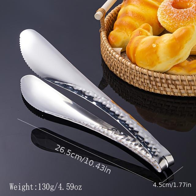 TEMU ملقط تقديم بنمط ثعبان من الفولاذ المقاوم للصدأ - سميك، آمن للطعام للشواء، ، الستيك، السلطة، الخبز والحلويات - أساسيات المطبخ والمطعم