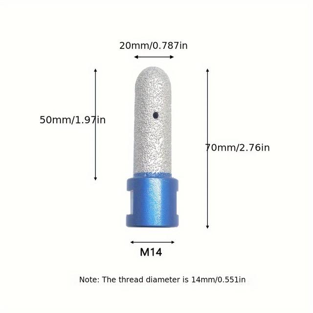 TEMU . M14 Gewinde Blaue Diamant-Fingerfräser, Trockenbohrer, Lochsäge zum Vergrößern und Formen von Bestehenden Löchern in Porzellan, Hartkeramik, Granit und Marmor