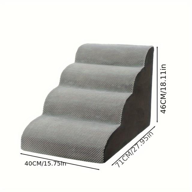 TEMU 2/3/4 Tiers Dog Stairs To High Bed, Dog Pet Staircase Ladder, Soft Foam Pet Steps Portable Ramp For Couch Sofa And High Bed