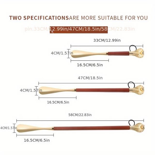 TEMU Langstieliger Schuhzieher aus Zinklegierung – 56 cm / 32 cm – Einfach zu bedienen, ergonomisch und – Ideales Geschenk für Senioren & Menschen mit Behinderungen oder Vatertag