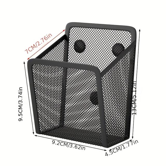 TEMU The Wire Mesh Single Compartment Magnetic Pen Holder Is Suitable For Settings Like Whiteboards And Refrigerators