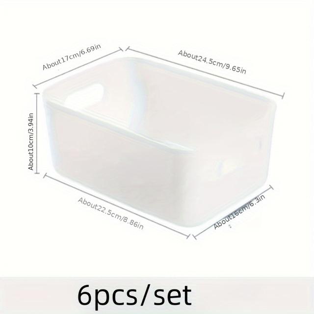 TEMU Juego de 6 Cajas de Almacenamiento de Gran Capacidad - Organizador Multiusos para Escritorio, Cajón y Cocina | para Maquillaje, Artículos de Baño, Despensa y Organización