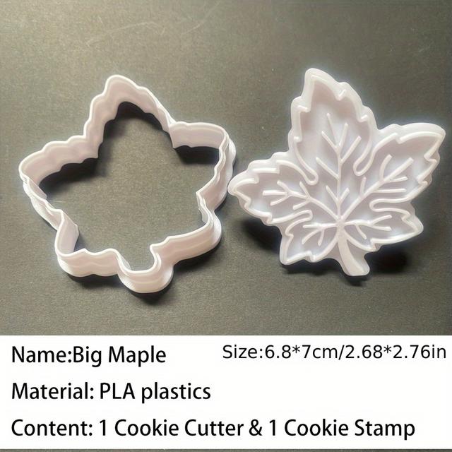 TEMU Autumn Pastry Pressed Mold Maple Leaf Shape Cookie Cutter Botany Biscuit Stamp 3d Baking Tool Accessories Diy Cake Kitchenware Back To School, Best For Christmas, Thanksgiving