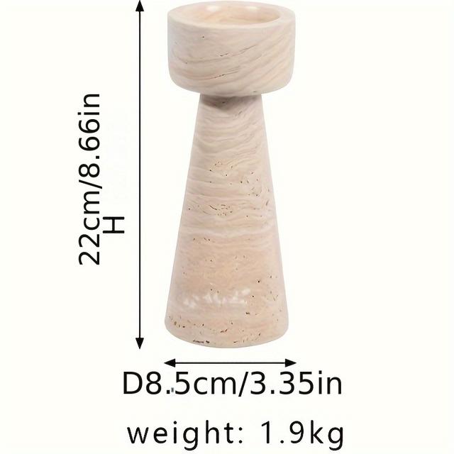 TEMU Scandinavian-inspired Natural Yellow Cave Stone Marble Round Candle Holder - Home Decor, Kitchens & Coffee Shops