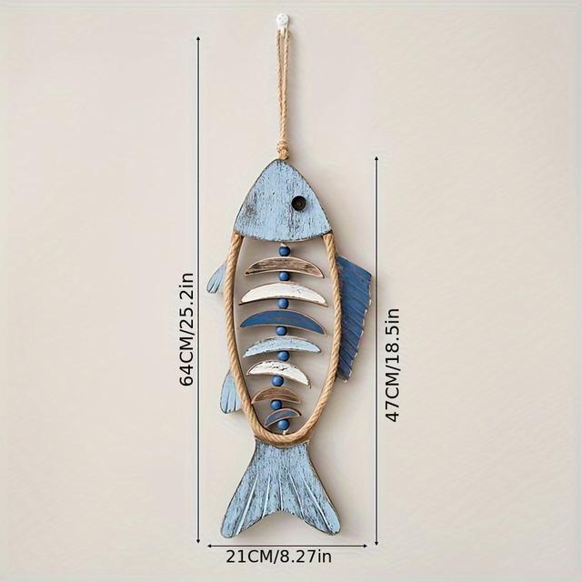 TEMU 1 Stück Mediterrane Wanddekoration Dreidimensionaler Kleiner Anhänger In Fischform Für Haus, Zimmer, Wanddekoration, Hintergrund, Eingang, Hängende Dekoration