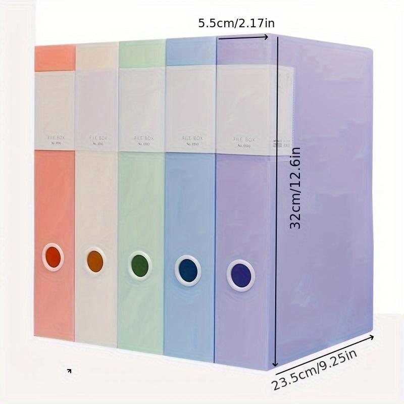 TEMU 5pcs Set Of 5 Colors - Thickened File Boxes For Document Storage, Files, Accounting, Personnel, And Banking Records, Large Capacity Office Storage Boxes