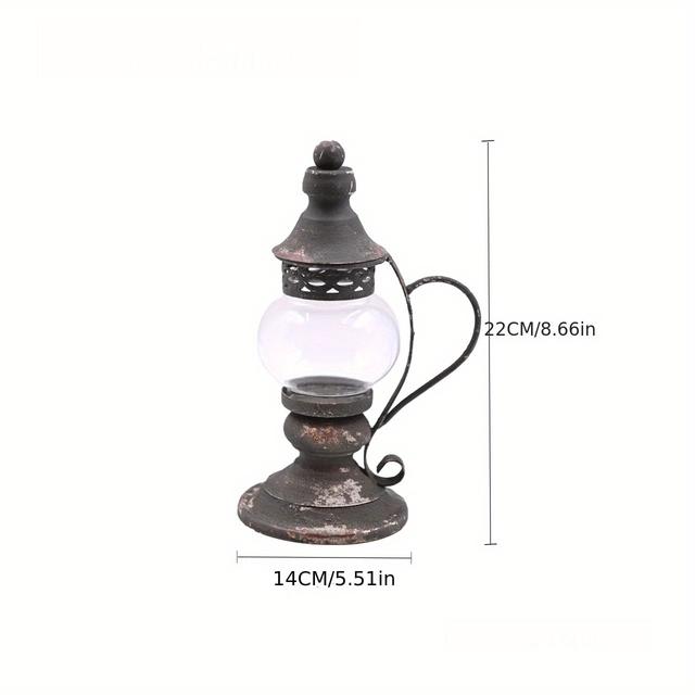 TEMU Vintage Eisen-Gartenkerzenhalter - Rustikale Tischdekoration mit Blumenmuster, Kein benötigt für Außen- & Innenraumambiente, Kerzenhalter-Dekor, Klassischer Kerzenhalter, Strukturierte Oberfläche