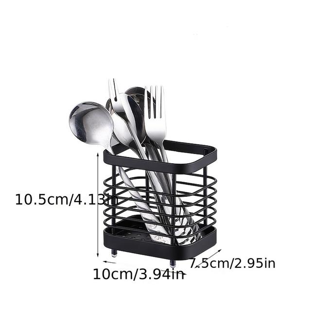 TEMU Un porte-couverts en acier inoxydable épaissi pour les couteaux et les , doté d'un égouttoir.