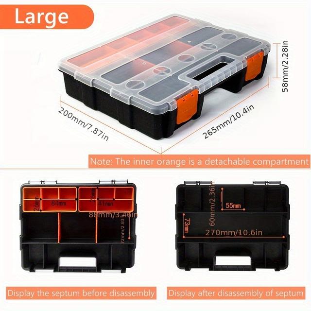 TEMU Tool Box Organizer Sets, Organizers And Parts, Compartments, Versatile And Durable Storage Toolbox
