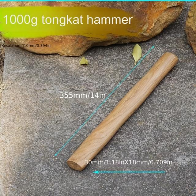 TEMU Premium Durable Wooden Hammer Handle - Octagonal, Claw & Round Head Compatible For Home Improvement, High-quality Wood Construction, For Comfortable Grip, Diy Projects, Sturdy Construction