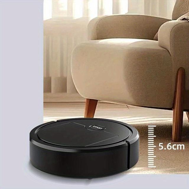 TEMU Aspiradora y Trapeador Robótico Automático para Pisos Duros y Pelos | Bajo Ruido, Control Inteligente por App, Carga USB, Batería de Polímero de Litio
