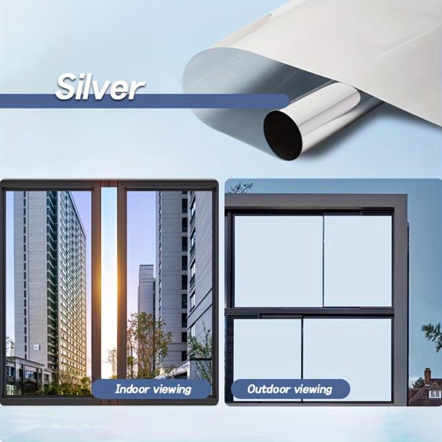 TEMU Jednosměrná zrcadlová fólie na ochranu soukromí, stínící samolepka na sklo a dveře do obýváku, ložnice, kuchyně, kanceláře a domácí dekorace