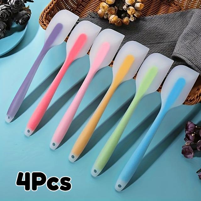 TEMU 4pcs Premium Silicone Spatula Set Flexible Non Stick Baking Tool Seamless Design Bright Colors Heat-resistant Dishwasher Safe For Home Kitchen Bakery Restaurant
