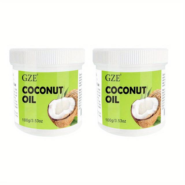TEMU 2 Pack Gze Coconut Oil Cold Pressed Nucifera Oil Carrier Oil Fractionated For Skin And Hair Care Nail Massage Oil Smooth And Moisturizing