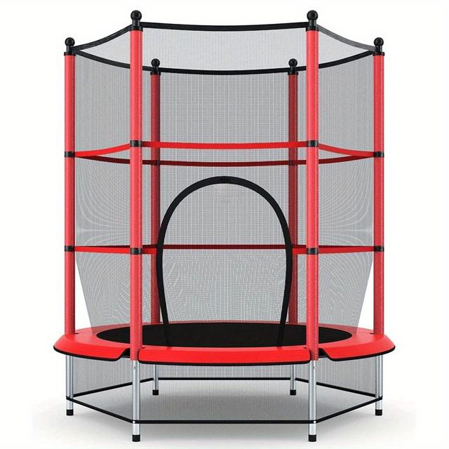 TEMU Fitness Trampoline With Safety Net, And Zipper, Sturdy , Mini Outdoor Indoor Trampoline For Patio, Garden And Porch