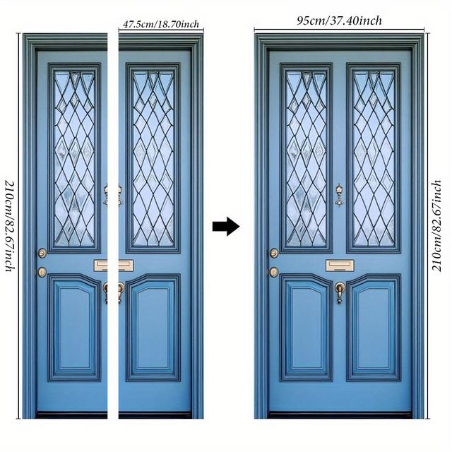 TEMU 블루 도어 벽 미술, 창문용 분리형 자체 접착 벽지, 장식용 문 스트립, 문 프레임용 벽화, 문 손잡이용 데칼, 가정용 문 링용 스티커, 침실 및 거실에 적합합니다.