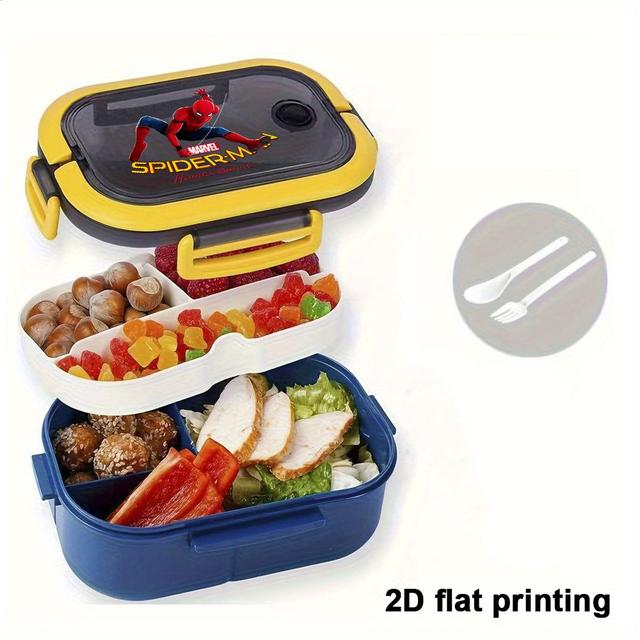 TEMU Fiambreras autorizadas de Marvel Man para adultos, 1 , fiambreras divididas con utensilios, ideales para , aquellos que regresan a , empleados de oficina, trabajan y comidas al