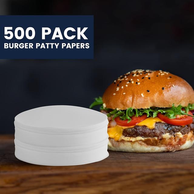 TEMU 500pcs Hamburger Patties Paper, , Pre-cut Round Paper Hamburger Separation, Freezing And Food Storage, Halloween, Easter Food Grade Disposable Paper, Suitable Home And Restaurant Use