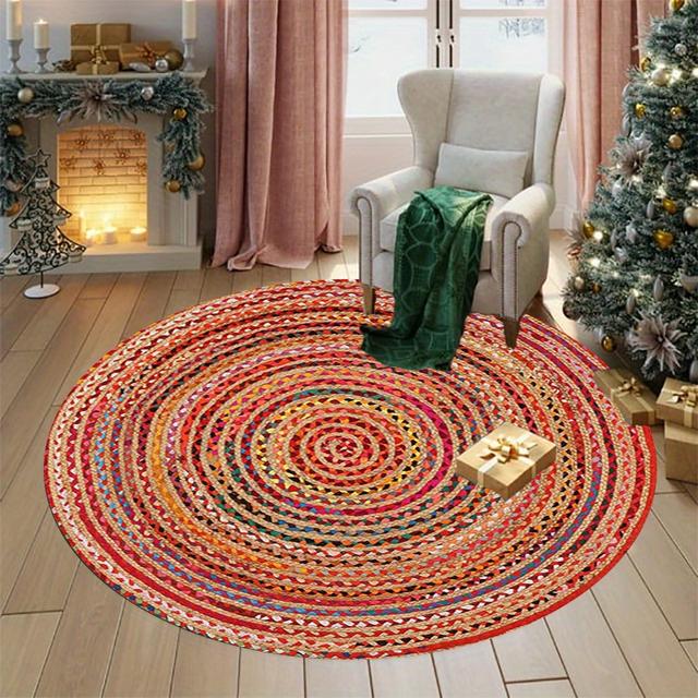 TEMU 1pc Round Mat - 0.4 Inch Thick Plush, 580gsm Heavy-duty Polyester, Machine Washable, Minimalist Aesthetic For Entryway, Porch, And Outdoor Use, Porch Mat | | Plush Texture, Porch Mat